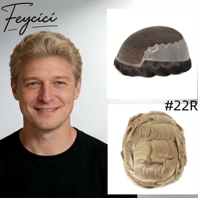 8*10' French Lace With PU Hair System for Men –Natural Hair Piece 130% Density -Free Style31