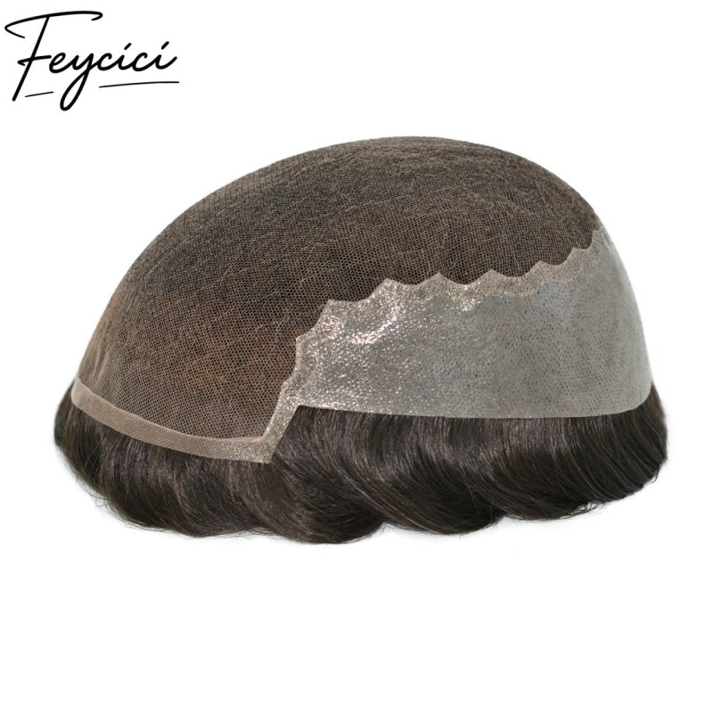 8*10' French Lace With PU Hair System for Men –Natural Hair Piece 130% Density -Free Style4