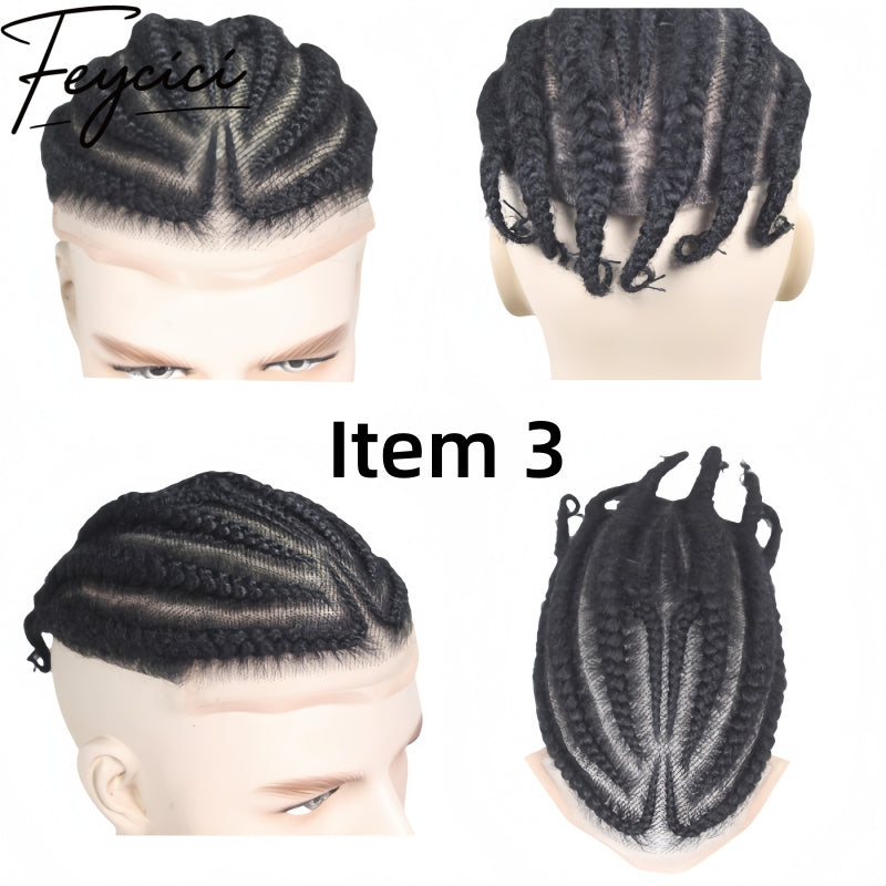 8*10' Full Lace Hair System for Men –Natural Hair Piece -Afro Permed Toupee-Dreadlocks4
