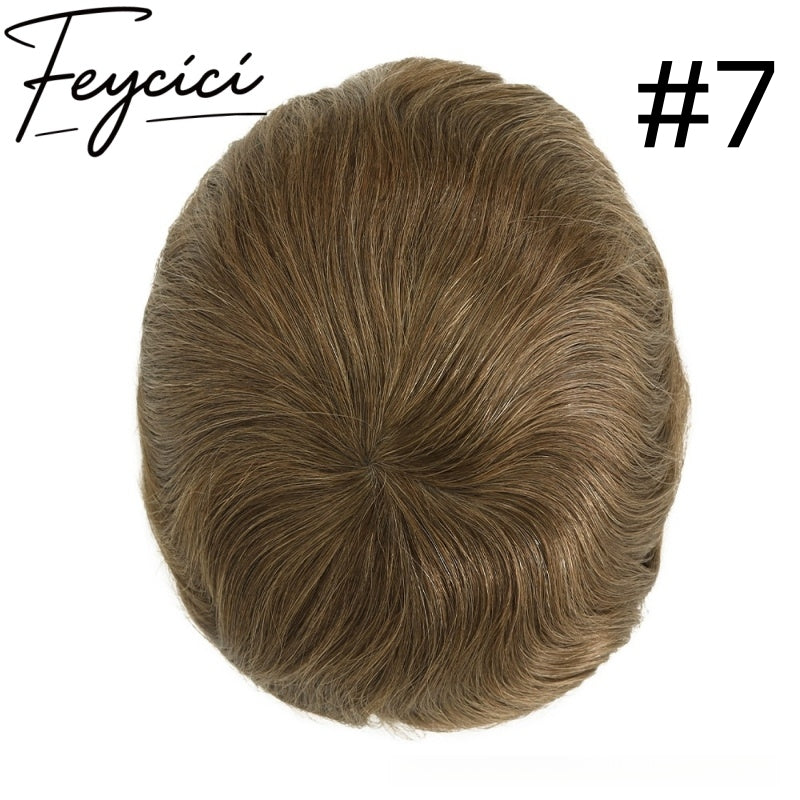 8*10' Injection Thin Skin Hair System for Men –Natural Hair Piece 120% Density Toupee -Free Style3