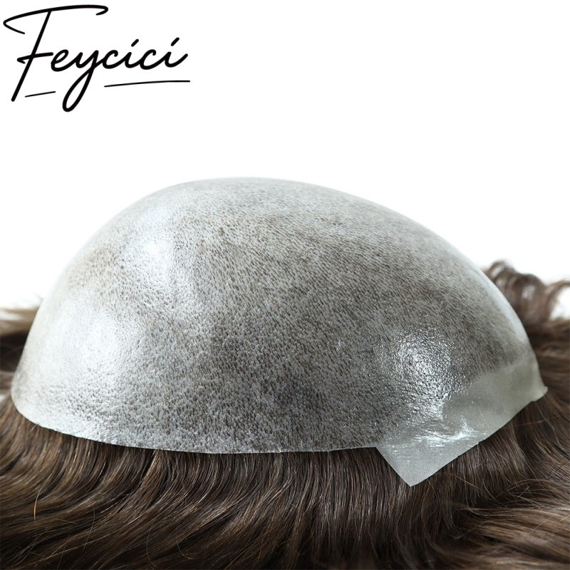 8*10' Injection Thin Skin Hair System for Men –Natural Hair Piece 120% Density Toupee -Free Style7