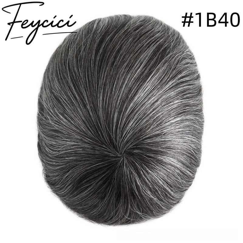 8*10' Injection Thin Skin Hair for Men –Natural Hair Piece 120% Density Toupee -Free Style Hair System3