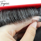 8*10' Invisible Thin Skin Hair System for Men –Natural Hair Piece Black Series -Best for Daily Wear10