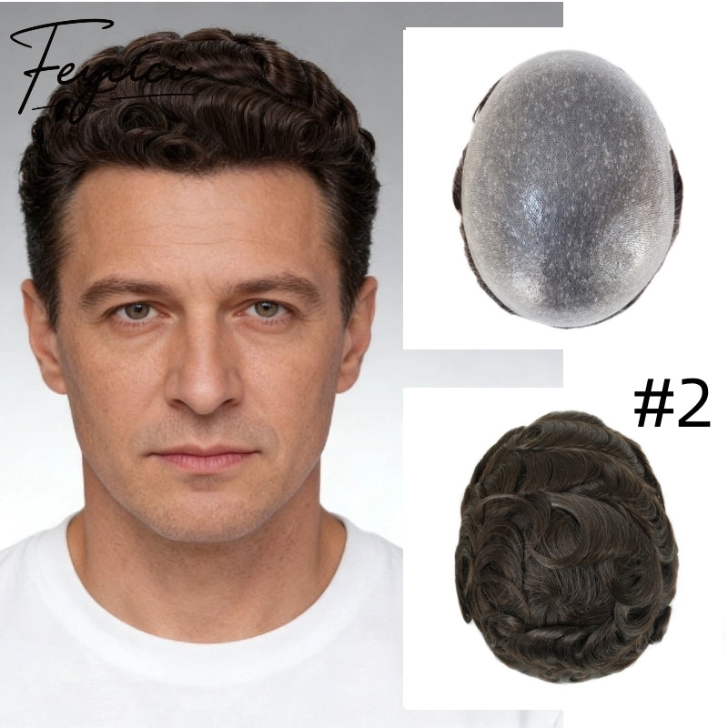 8*10' Invisible Thin Skin Hair System for Men –Natural Hair Piece Black Series -Best for Daily Wear20