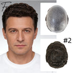 8*10' Invisible Thin Skin Hair System for Men –Natural Hair Piece Black Series -Best for Daily Wear20