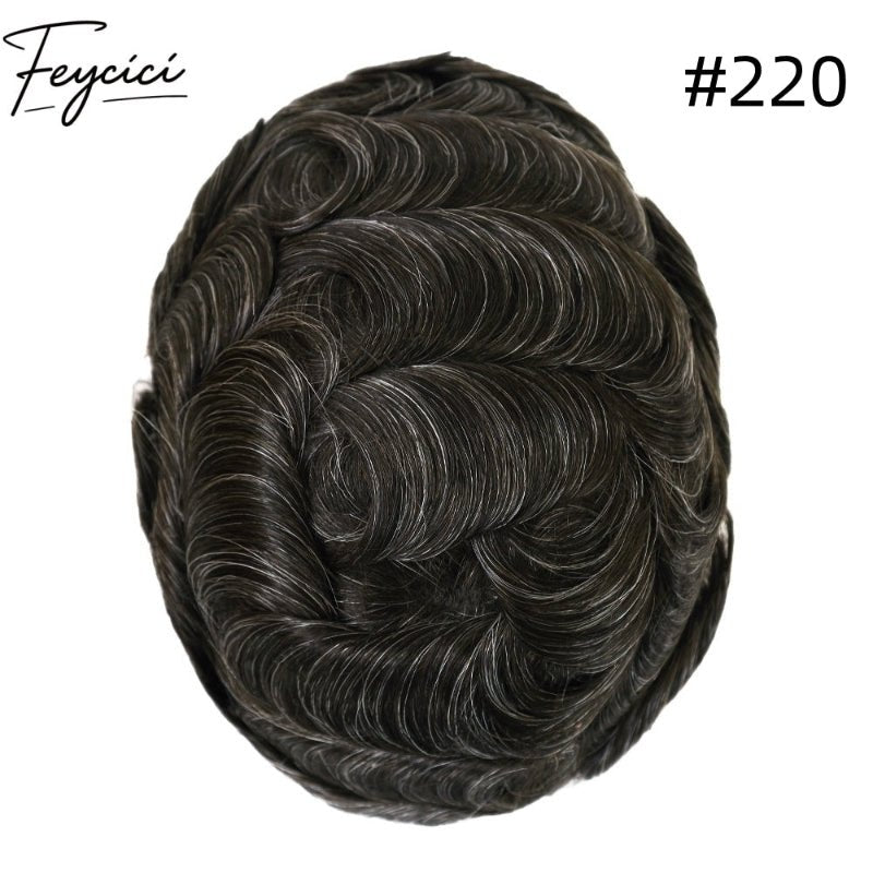 8*10' Invisible Thin Skin Hair System for Men –Natural Hair Piece Black Series -Best for Daily Wear3