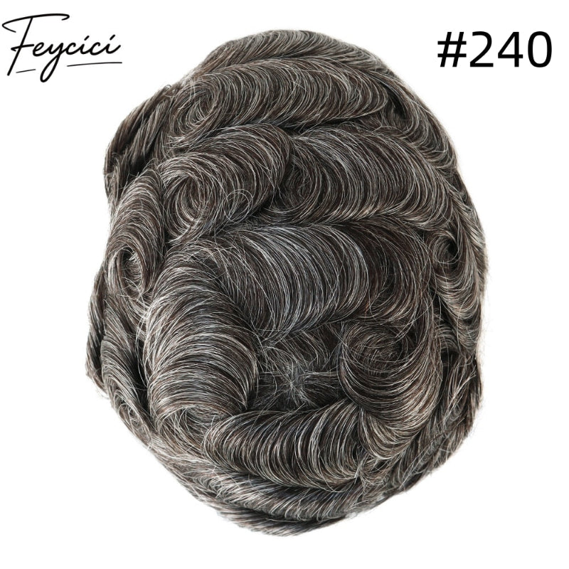 8*10' Invisible Thin Skin Hair System for Men –Natural Hair Piece Black Series -Best for Daily Wear4