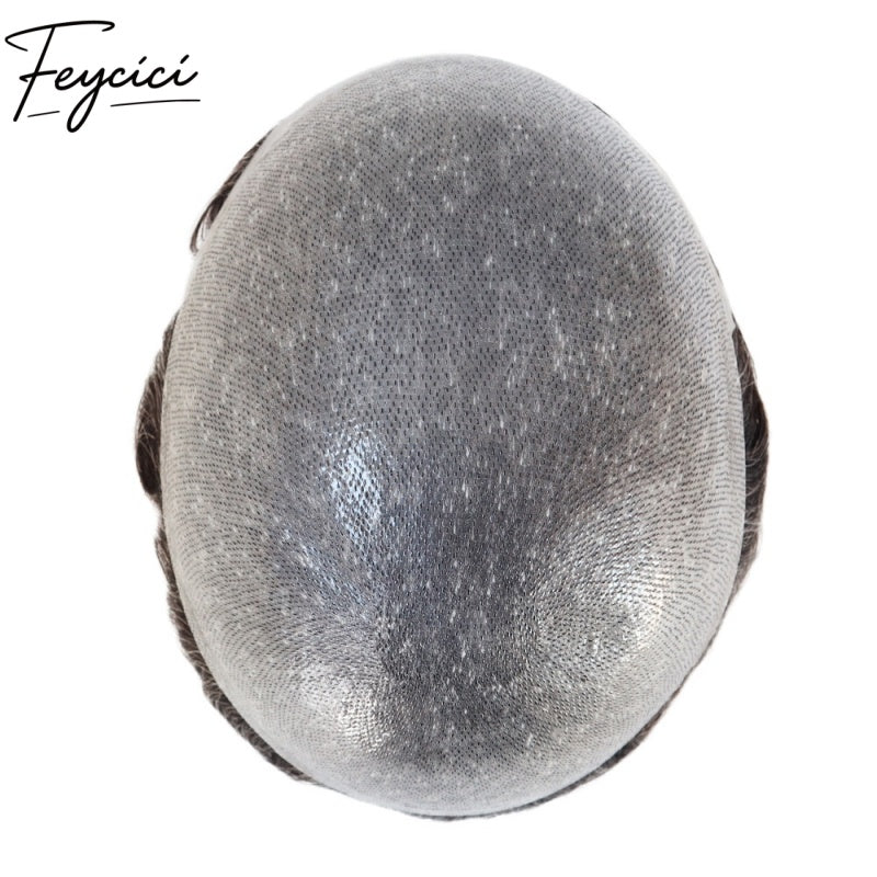 8*10' Invisible Thin Skin Hair System for Men –Natural Hair Piece Black Series -Best for Daily Wear8