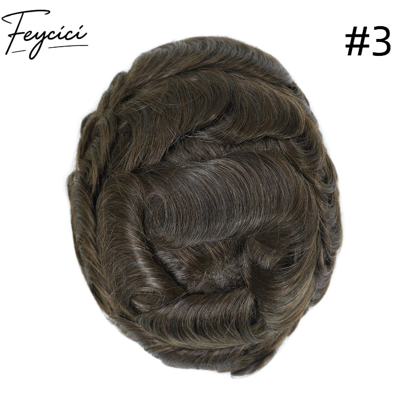 8*10' Invisible Thin Skin Hair System for Men –Natural Hair Piece V Loop front