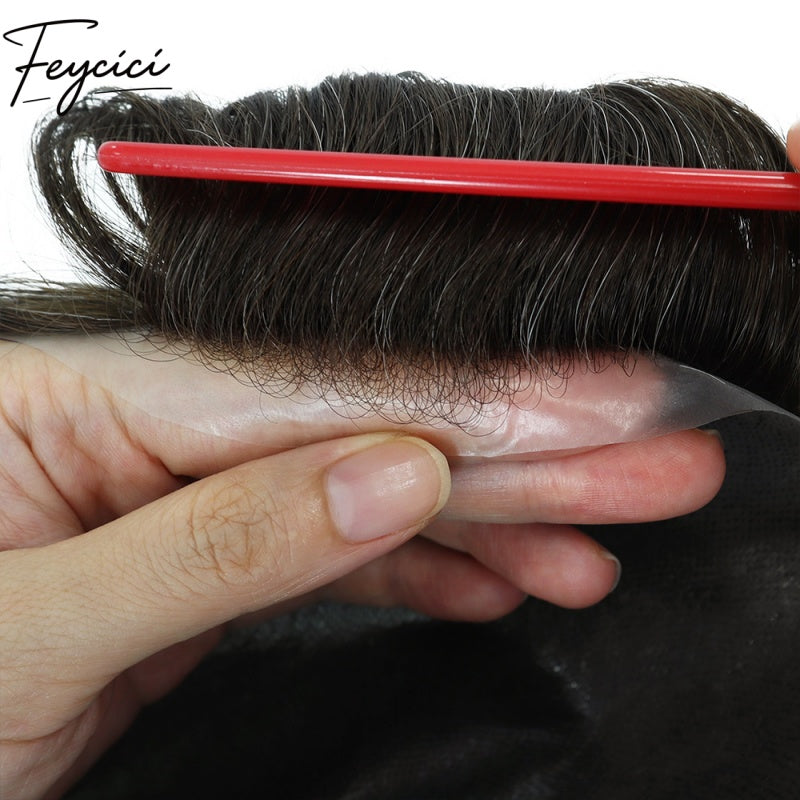 8*10' Invisible Thin Skin Hair System for Men –Natural Hair Piece V Loop front12