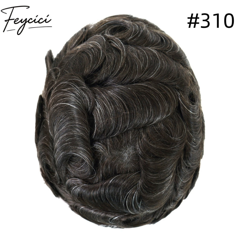 8*10' Invisible Thin Skin Hair System for Men –Natural Hair Piece V Loop front2