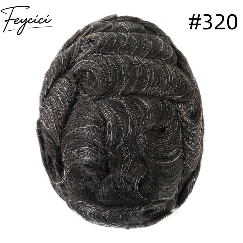 8*10' Invisible Thin Skin Hair System for Men –Natural Hair Piece V Loop front3