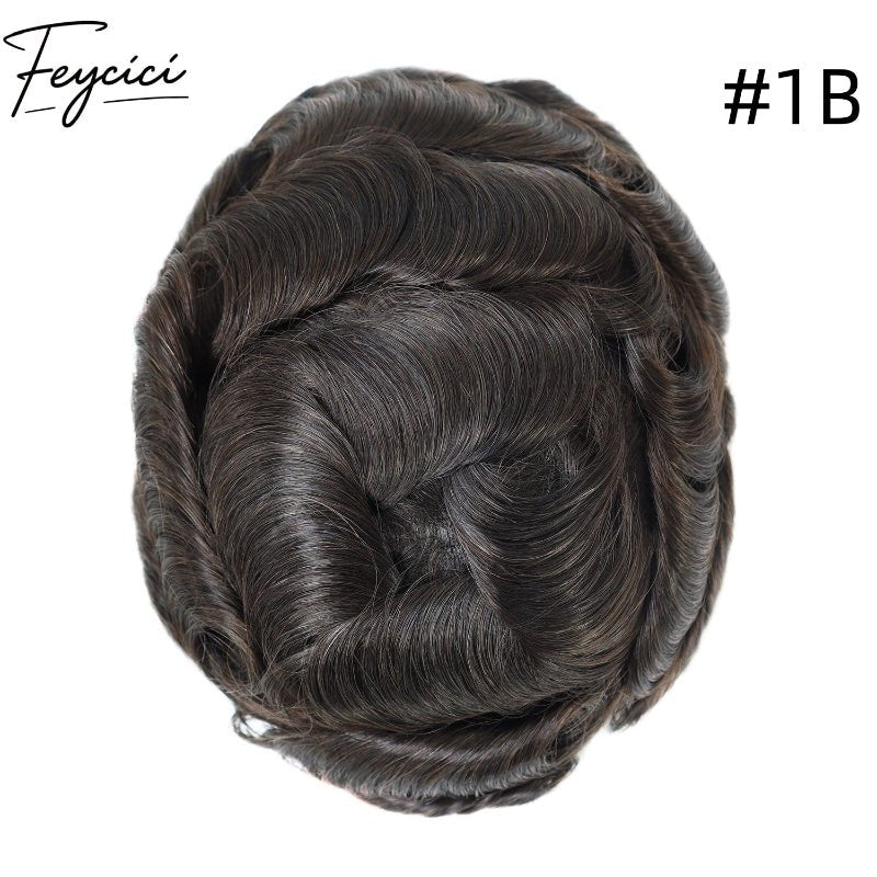 8*10' Invisible Thin Skin Hair System for Men –Natural Hair Piece V Loop front -Daily Wear1