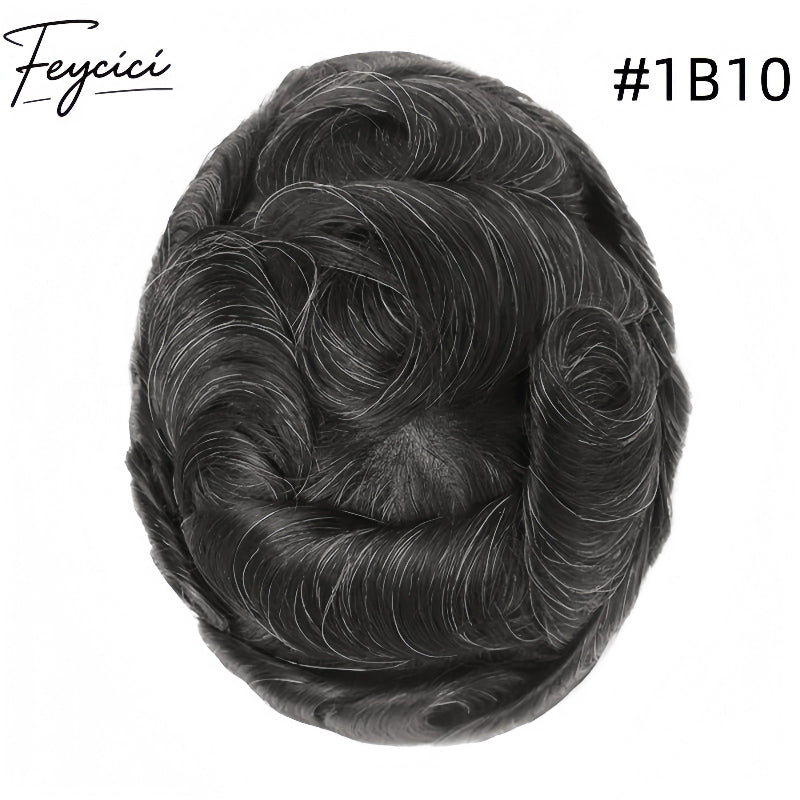 8*10' Invisible Thin Skin Hair System for Men –Natural Hair Piece V Loop front -Daily Wear2