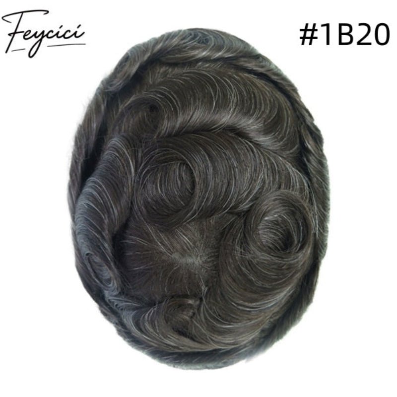 8*10' Invisible Thin Skin Hair System for Men –Natural Hair Piece V Loop front -Daily Wear3