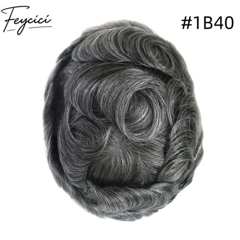 8*10' Invisible Thin Skin Hair System for Men –Natural Hair Piece V Loop front -Daily Wear5