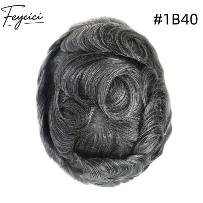 8*10' Invisible Thin Skin Hair System for Men –Natural Hair Piece V Loop front -Daily Wear5