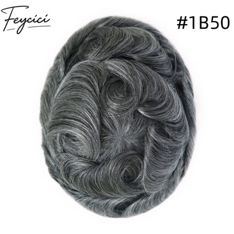 8*10' Invisible Thin Skin Hair System for Men –Natural Hair Piece V Loop front -Daily Wear6