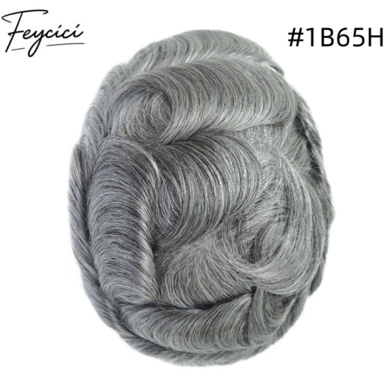 8*10' Invisible Thin Skin Hair System for Men –Natural Hair Piece V Loop front -Daily Wear7