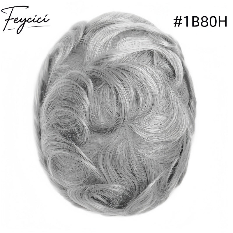 8*10' Invisible Thin Skin Hair System for Men –Natural Hair Piece V Loop front -Daily Wear8