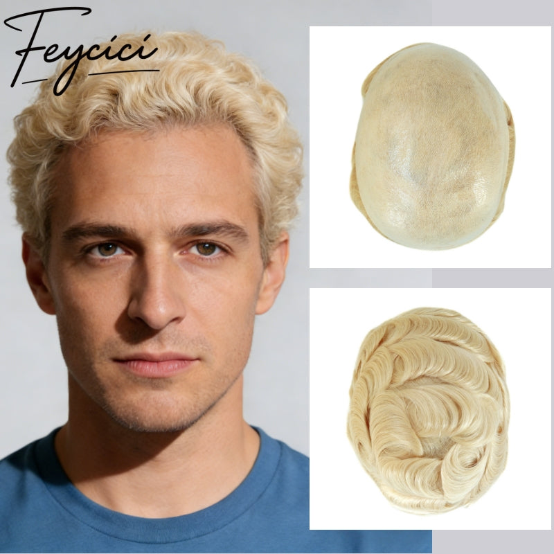 8*10' Invisible Thin Skin Hair System for Men –Natural Hair Piece V Loop front -Free Style