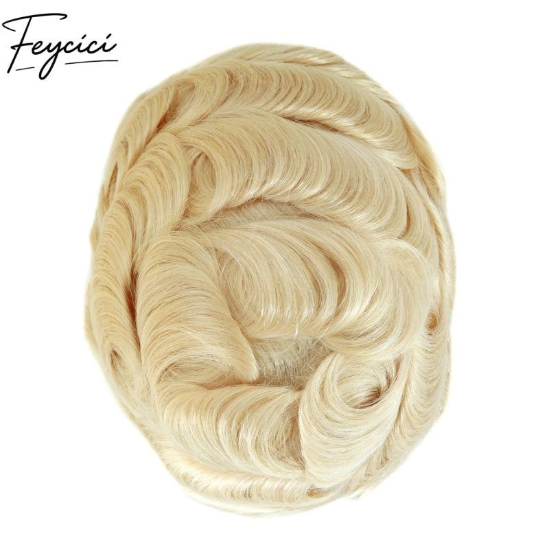 8*10' Invisible Thin Skin Hair System for Men –Natural Hair Piece V Loop front -Free Style1