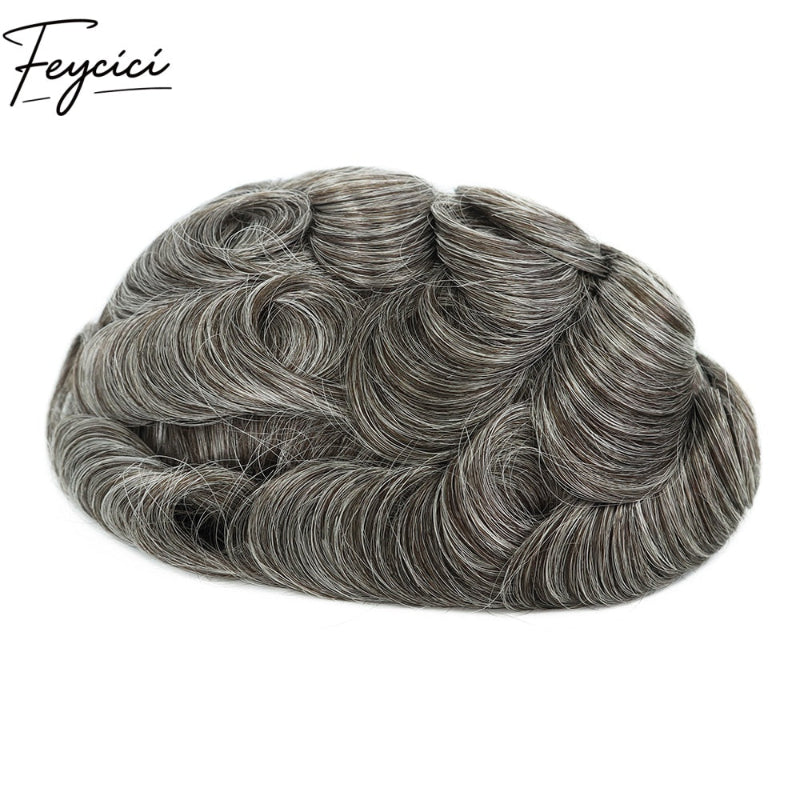 8*10' Invisible Thin Skin Hair System for Men –Natural Hair Piece V Loop front Full Hand Tied 11