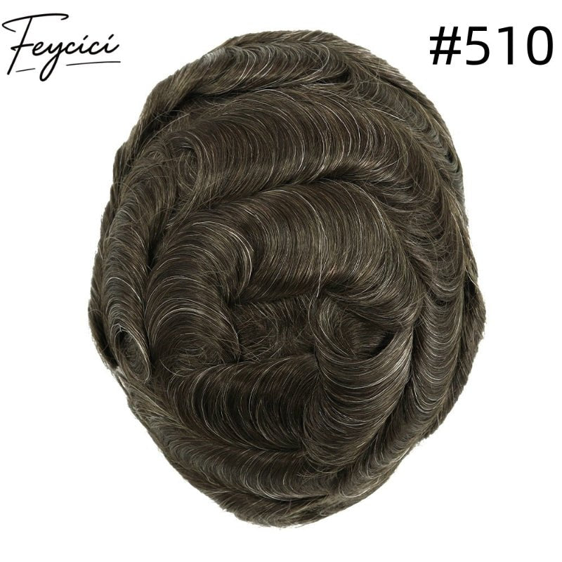 8*10' Invisible Thin Skin Hair System for Men –Natural Hair Piece V Loop front Full Hand Tied 2