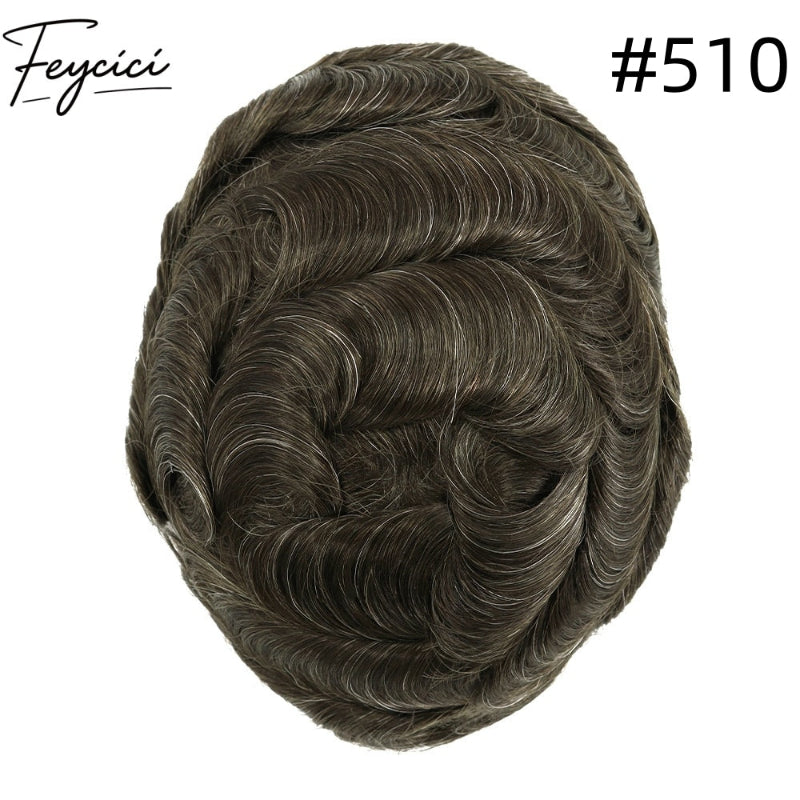 8*10' Invisible Thin Skin Hair System for Men –Natural Hair Piece V Loop front Full Hand Tied 2