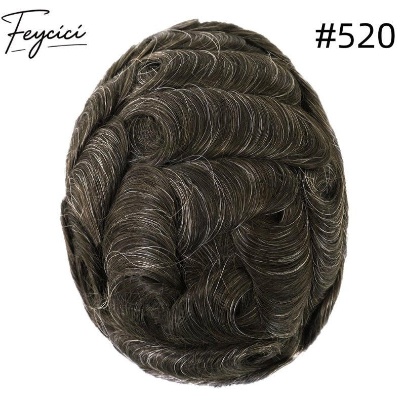 8*10' Invisible Thin Skin Hair System for Men –Natural Hair Piece V Loop front Full Hand Tied 3