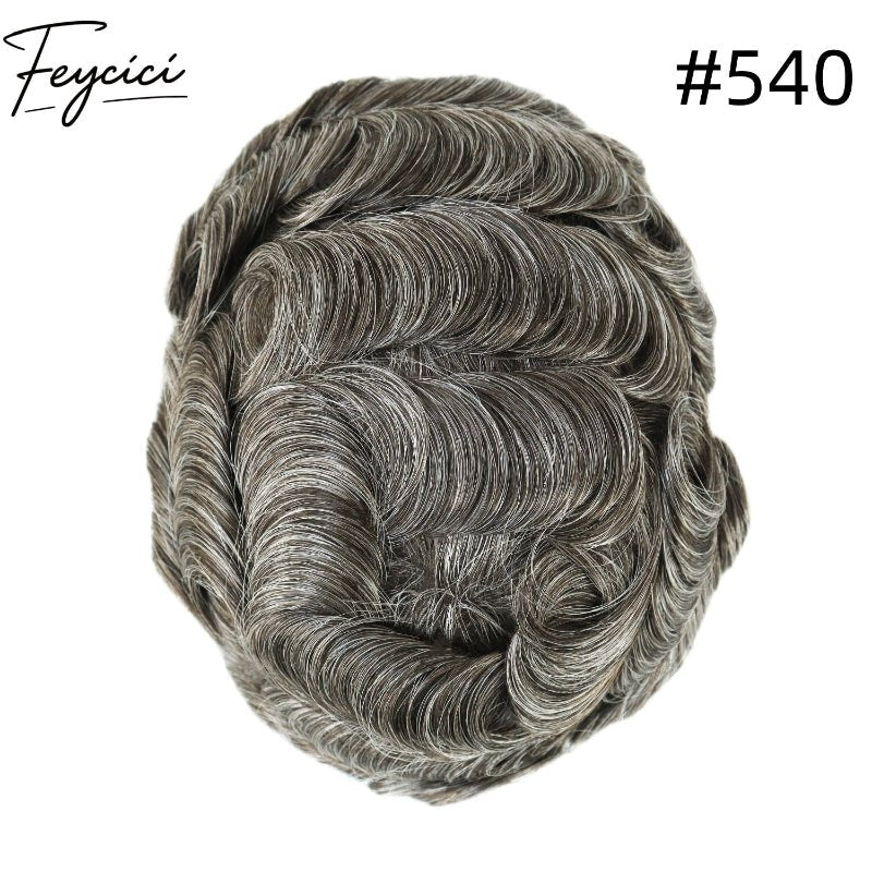 8*10' Invisible Thin Skin Hair System for Men –Natural Hair Piece V Loop front Full Hand Tied 4