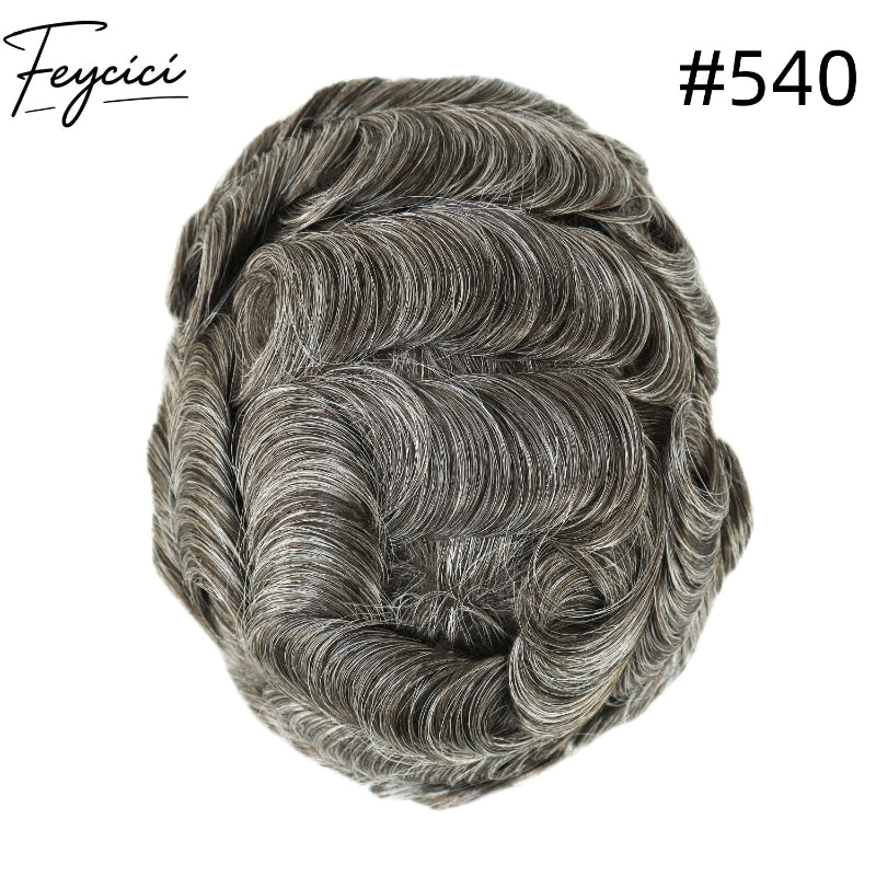 8*10' Invisible Thin Skin Hair System for Men –Natural Hair Piece V Loop front Full Hand Tied 4