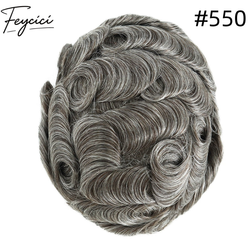 8*10' Invisible Thin Skin Hair System for Men –Natural Hair Piece V Loop front Full Hand Tied 5