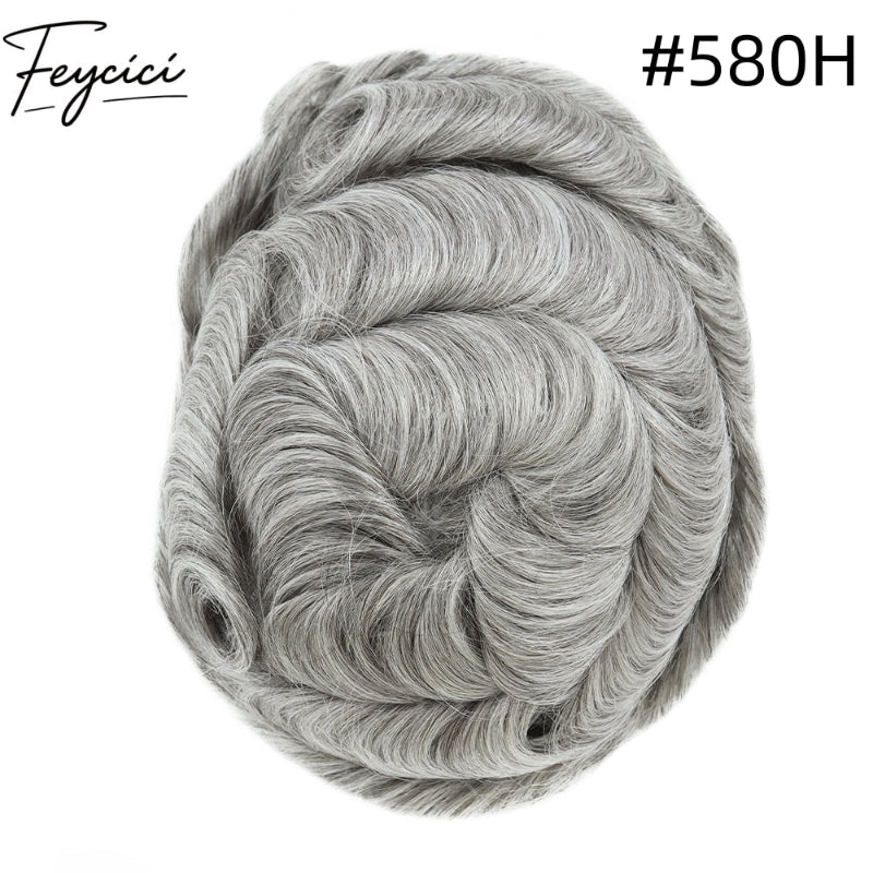 8*10' Invisible Thin Skin Hair System for Men –Natural Hair Piece V Loop front Full Hand Tied 7