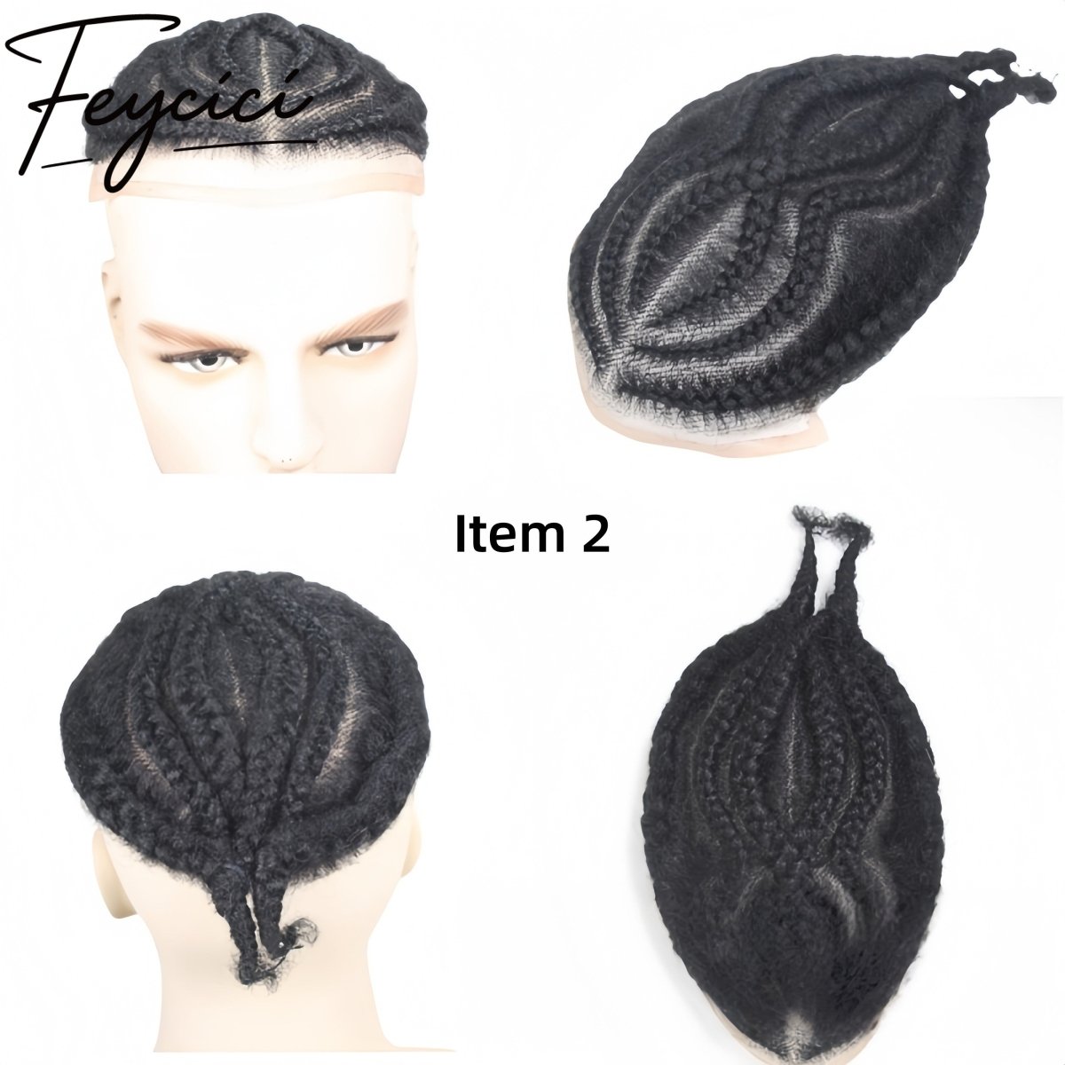 8*10' Lace With PU Hair System for Men –Natural Hair Piece -Afro Permed Toupee-Dreadlocks2