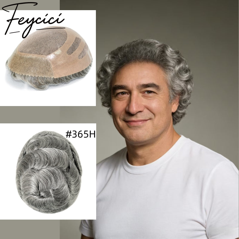 8*10' Mono With Poly Hair System for Men –Natural Hair Piece 130% Density -Free Style