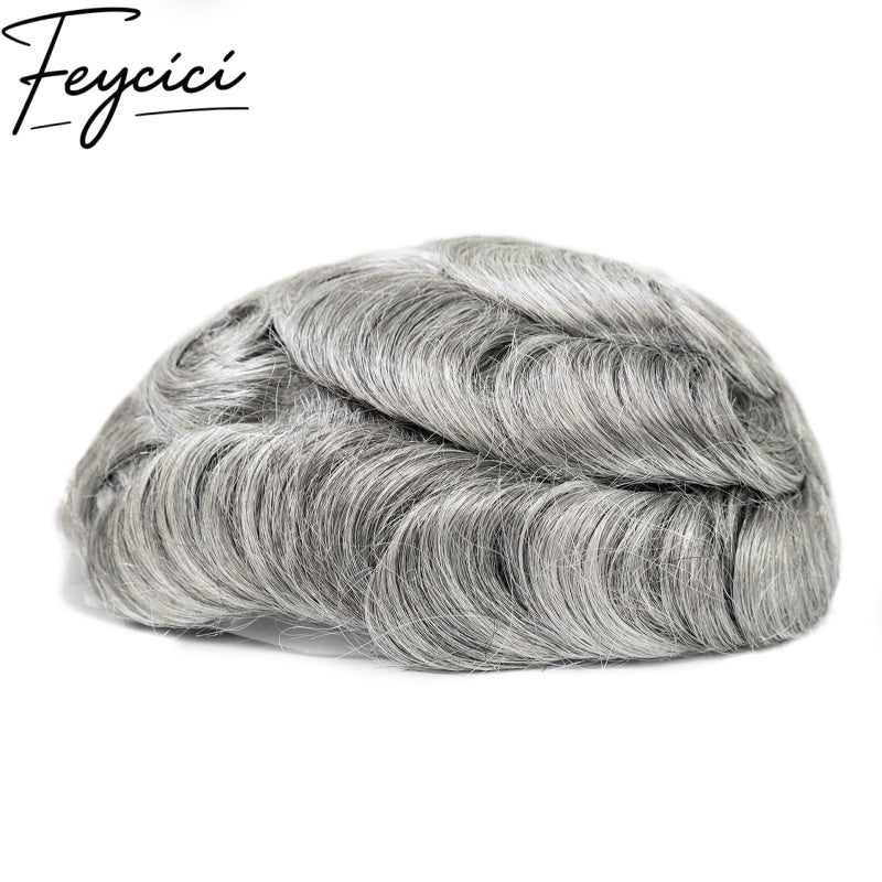 8*10' Mono With Poly Hair System for Men –Natural Hair Piece 130% Density -Free Style1