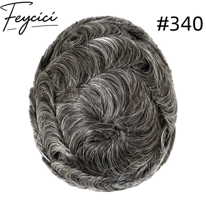 8*10' Mono With Poly Hair System for Men –Natural Hair Piece 130% Density -Free Style11