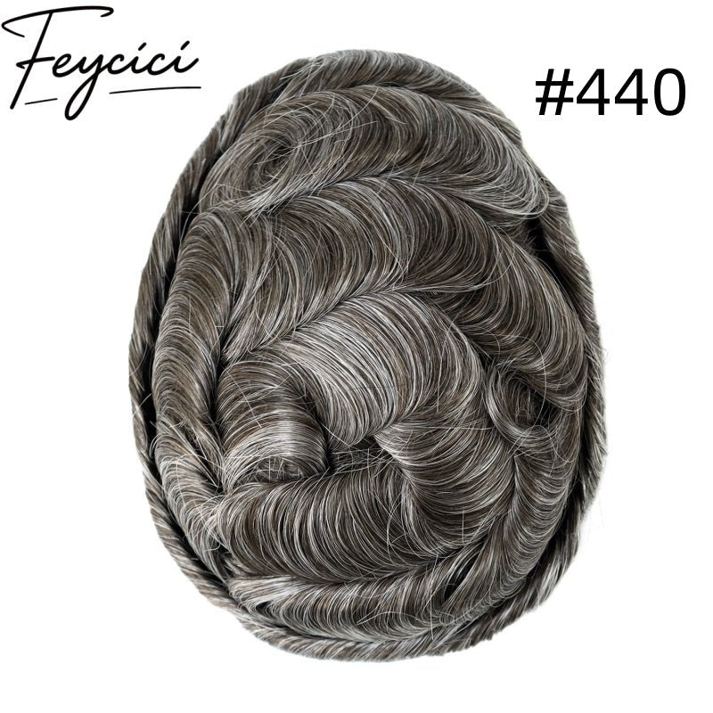 8*10' Mono With Poly Hair System for Men –Natural Hair Piece 130% Density -Free Style17
