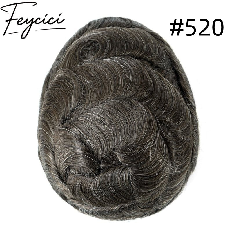 8*10' Mono With Poly Hair System for Men –Natural Hair Piece 130% Density -Free Style19