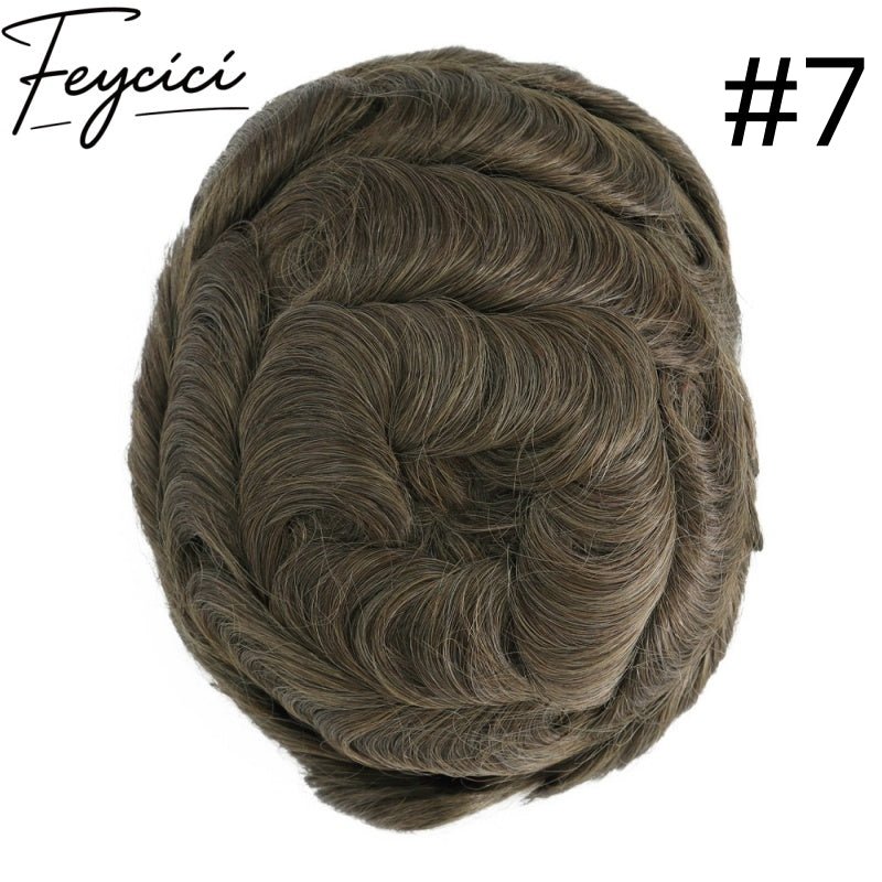 8*10' Mono With Poly Hair System for Men –Natural Hair Piece 130% Density -Free Style21