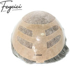 8*10' Mono With Poly Hair System for Men –Natural Hair Piece 130% Density -Free Style23