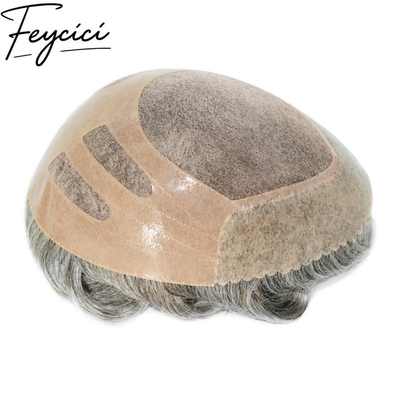 8*10' Mono With Poly Hair System for Men –Natural Hair Piece 130% Density -Free Style25