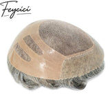 8*10' Mono With Poly Hair System for Men –Natural Hair Piece 130% Density -Free Style25