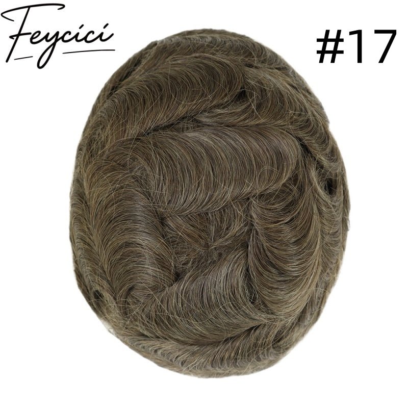 8*10' Mono With Poly Hair System for Men –Natural Hair Piece 130% Density -Free Style5