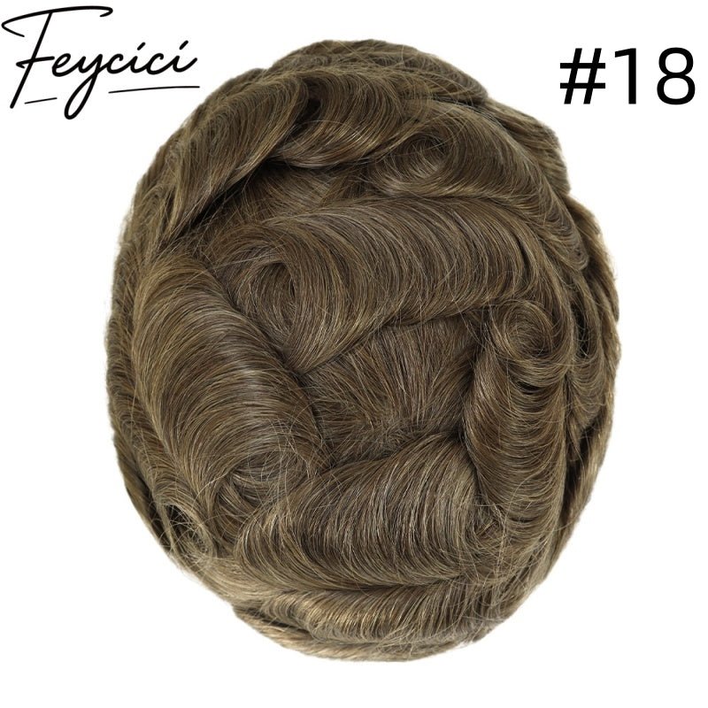 8*10' Mono With Poly Hair System for Men –Natural Hair Piece 130% Density -Free Style6