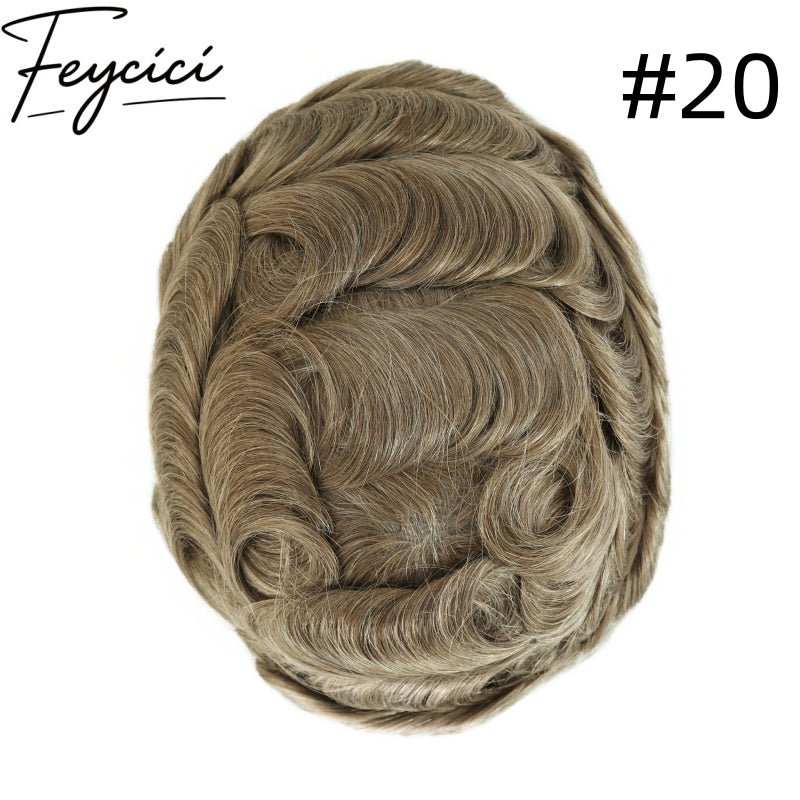 8*10' Mono With Poly Hair System for Men –Natural Hair Piece 130% Density -Free Style7