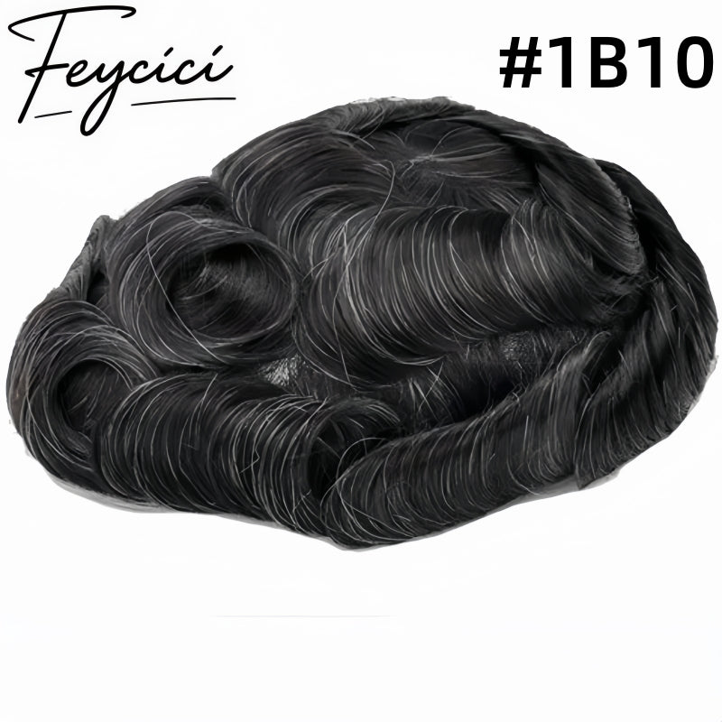 8*10 Pu Mens Wigs Baldness-Natural Hair Piece-Free Style Hair System Toupee1