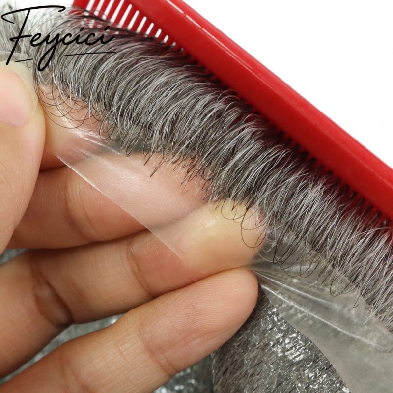 8*10' Super Thin Skin Hair System for Men –Natural Hair Piece V Loop -Free Style19