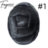 8*10' Super Thin Skin Hair System for Men –Natural Hair Piece V Loop -Free Style2